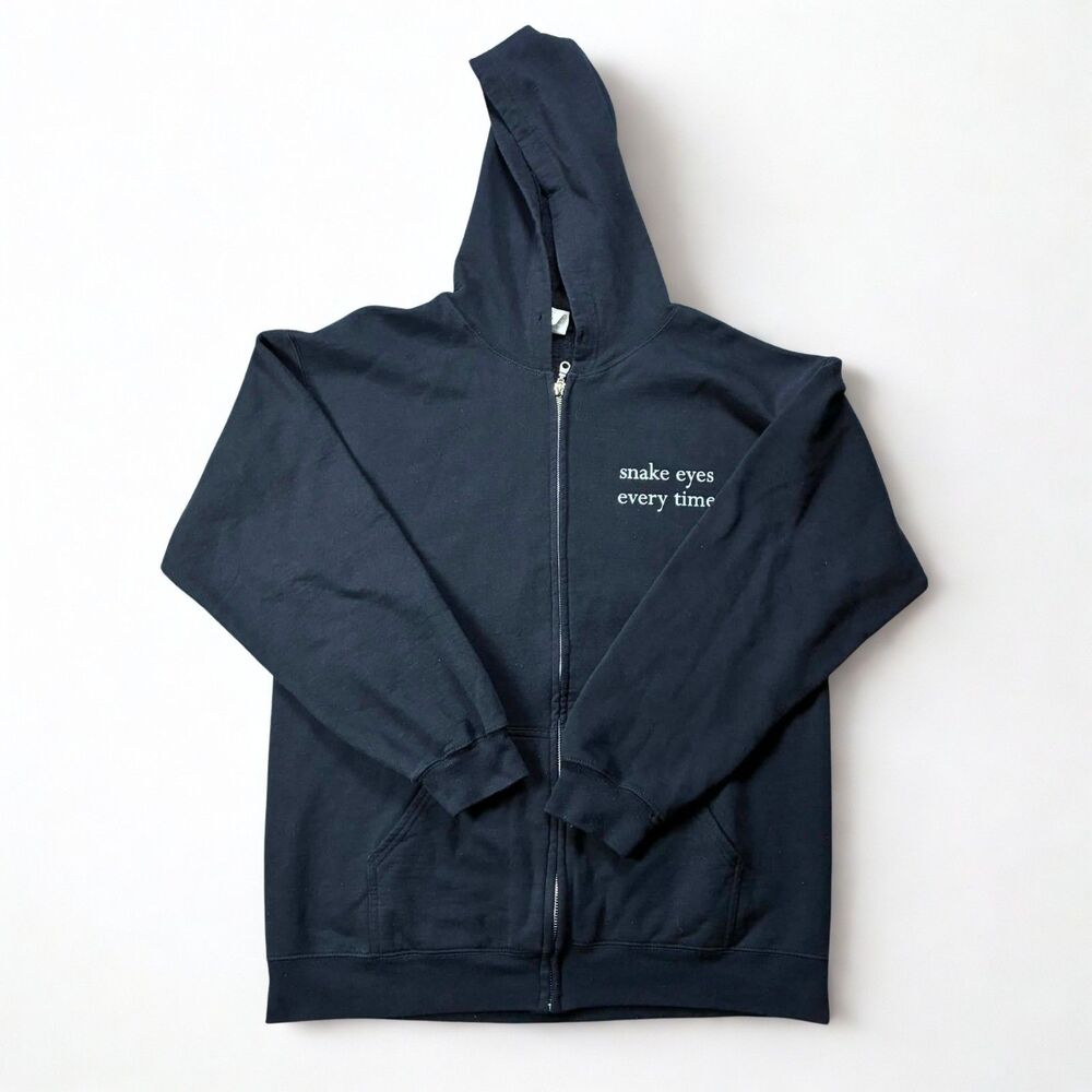 Gildan Snake Eyes Every Time Sloth Rust Mens Large Zip Band Hoodie Black - Picture 1 of 7